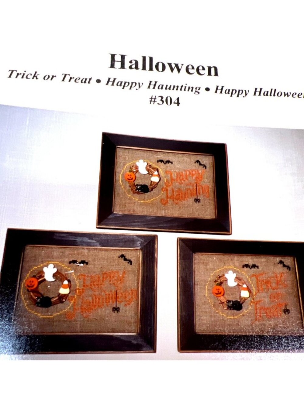 Halloween Cross-Stitch Pattern  Trick Or Treat Happy Haunting & Happy Halloween